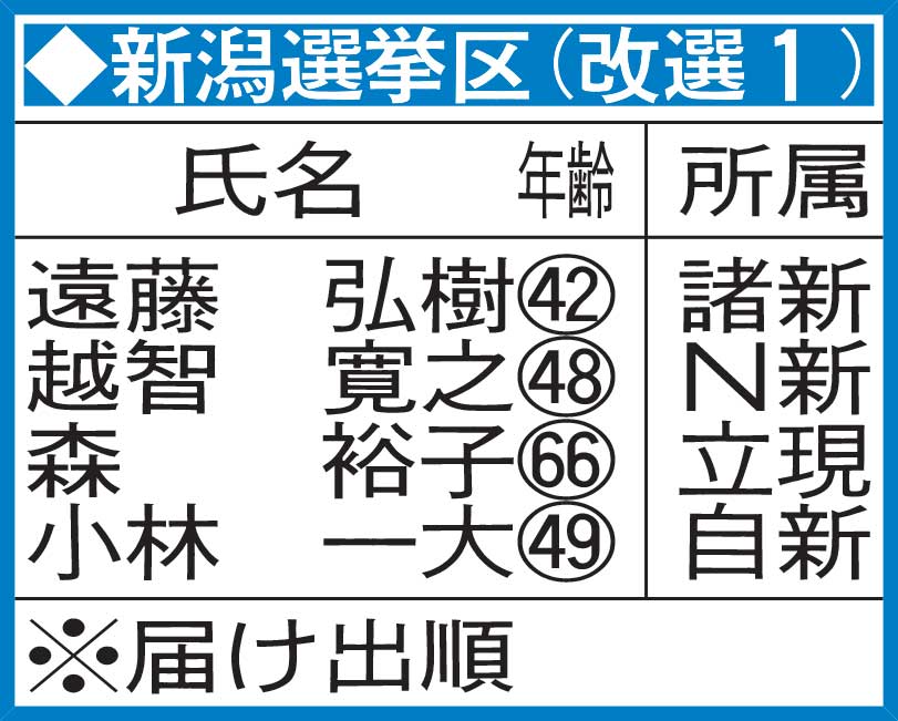 新潟選挙区（改選1）