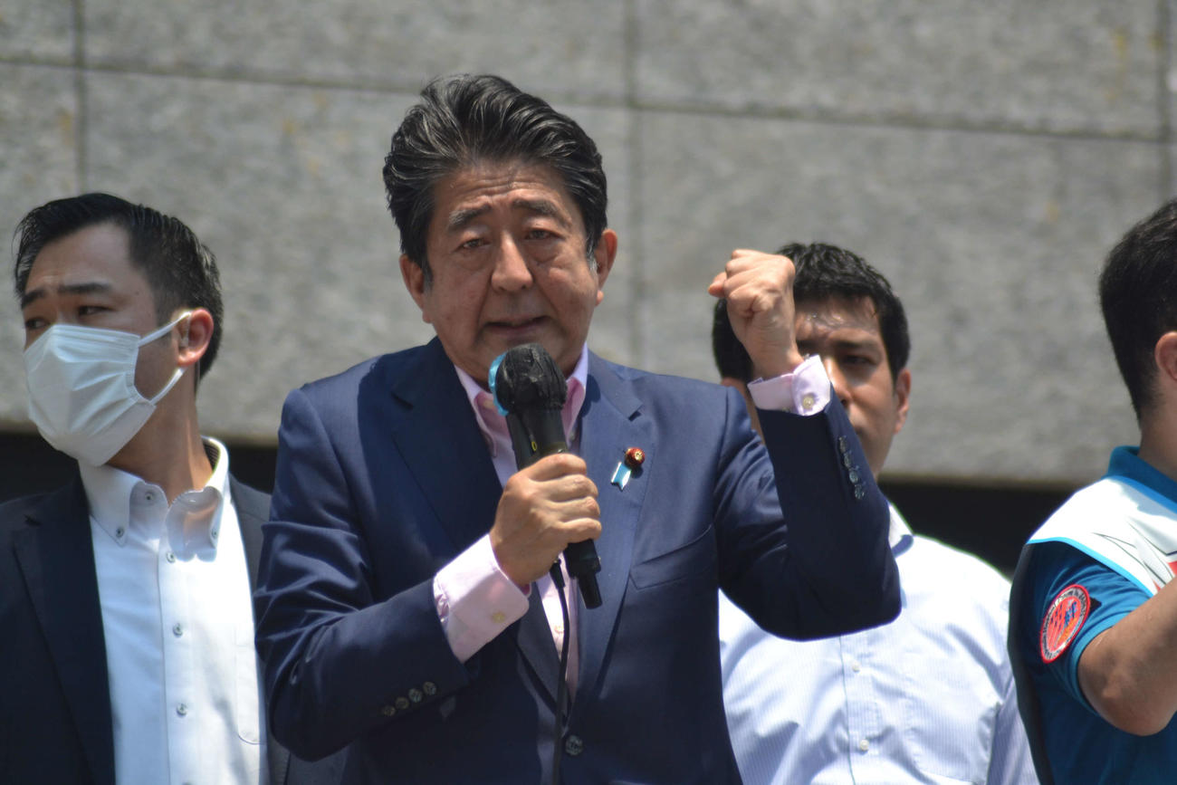 比例候補の宇都隆史氏の応援演説を行った安倍晋三元首相