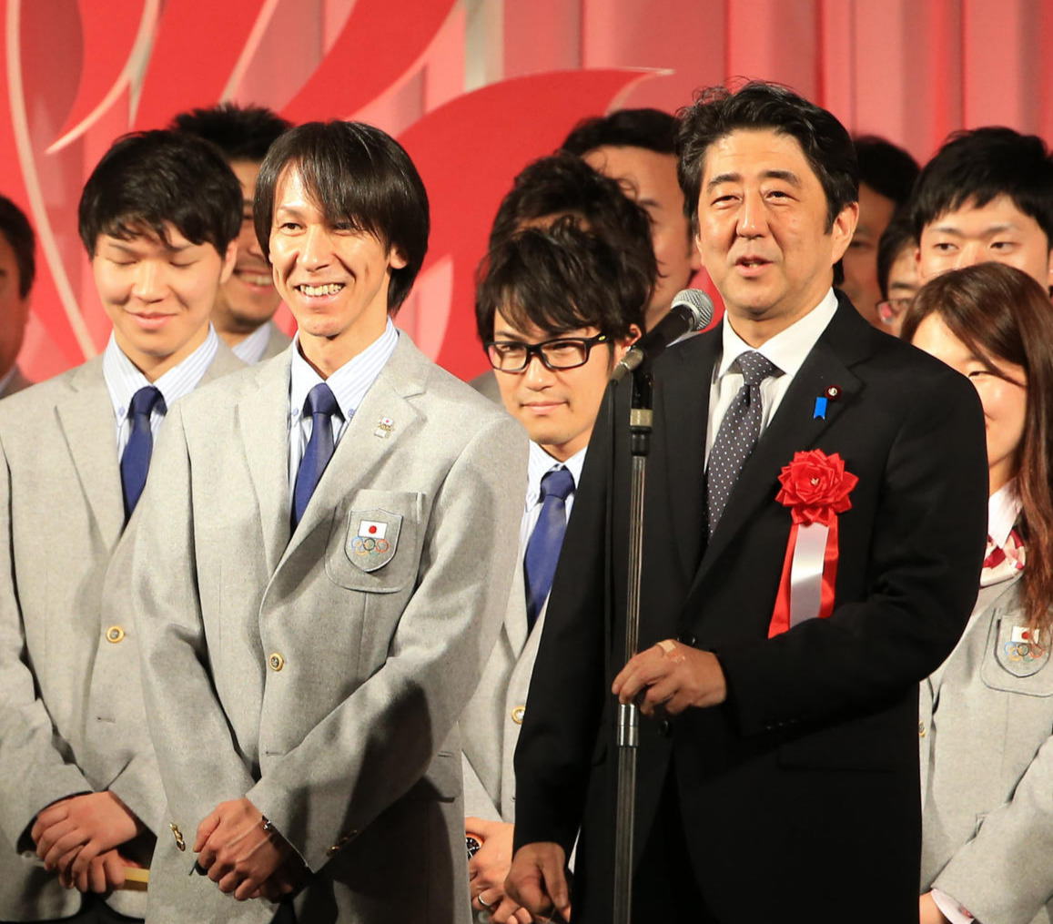 14年1月、ソチ五輪壮行会であいさつ