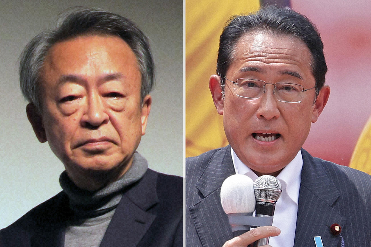 池上彰氏（左）と岸田首相