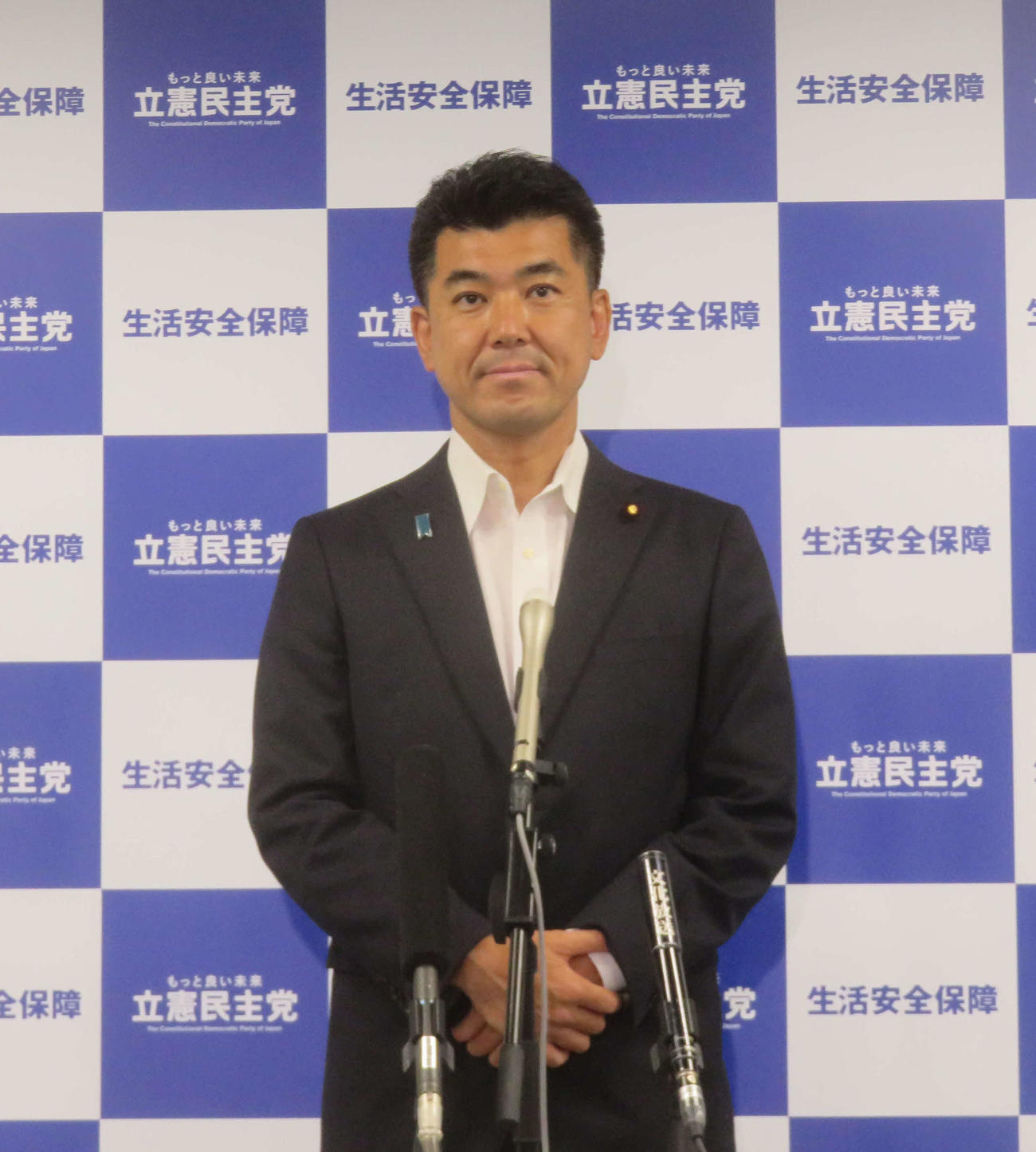 立憲民主党の泉代表は参院選で現有議席割れとなったが代表続投の意思を示した（撮影・大上悟）