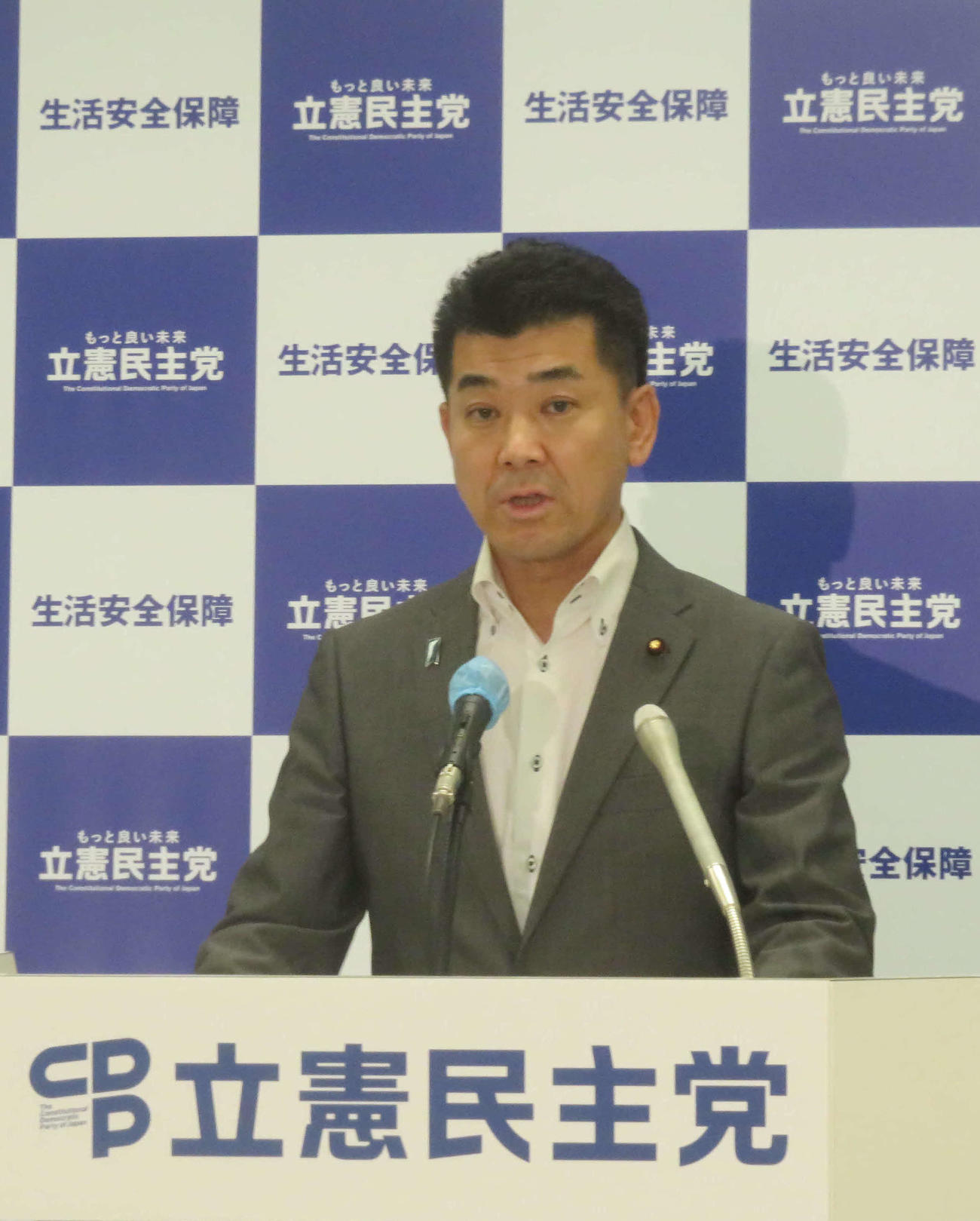 立憲民主党の泉健太代表は旧統一教会を巡る問題で自民党が実施した所属国会議員への調査手法を批判した（撮影・大上悟）