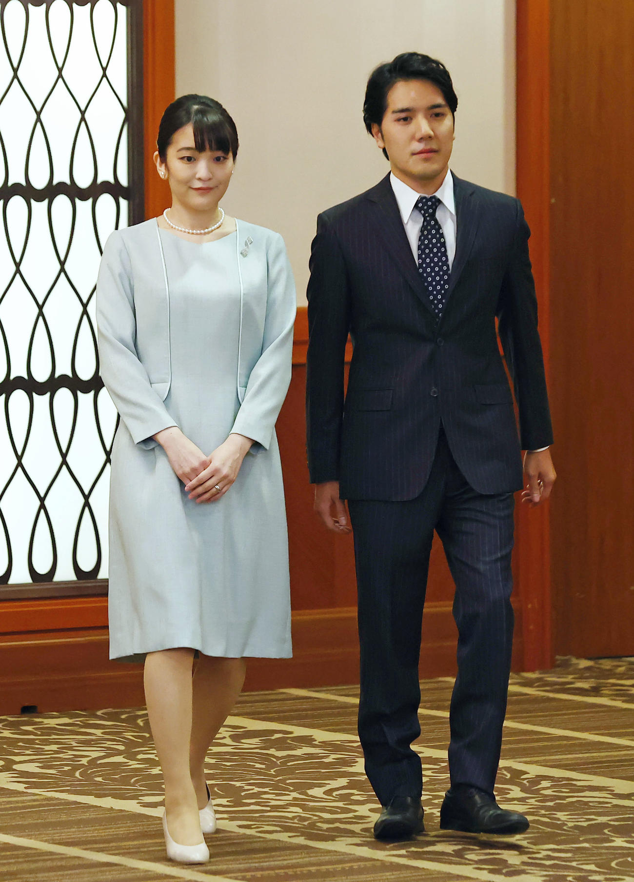 結婚し記者会見に臨む小室圭さんと眞子さん（2021年10月26日撮影）