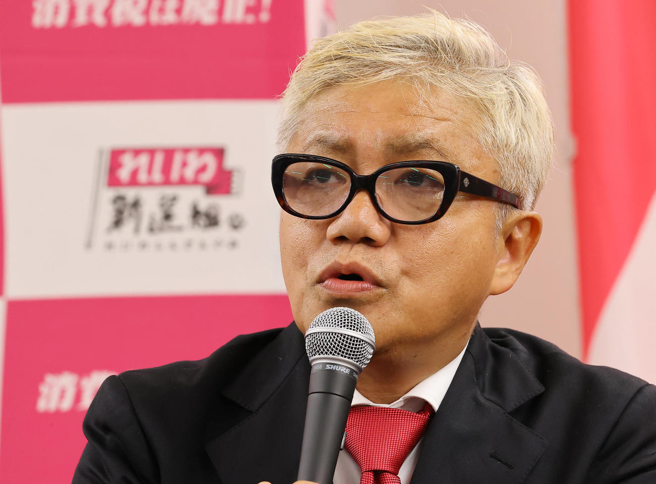 れいわ新選組の水道橋博士氏（2022年7月10日撮影）
