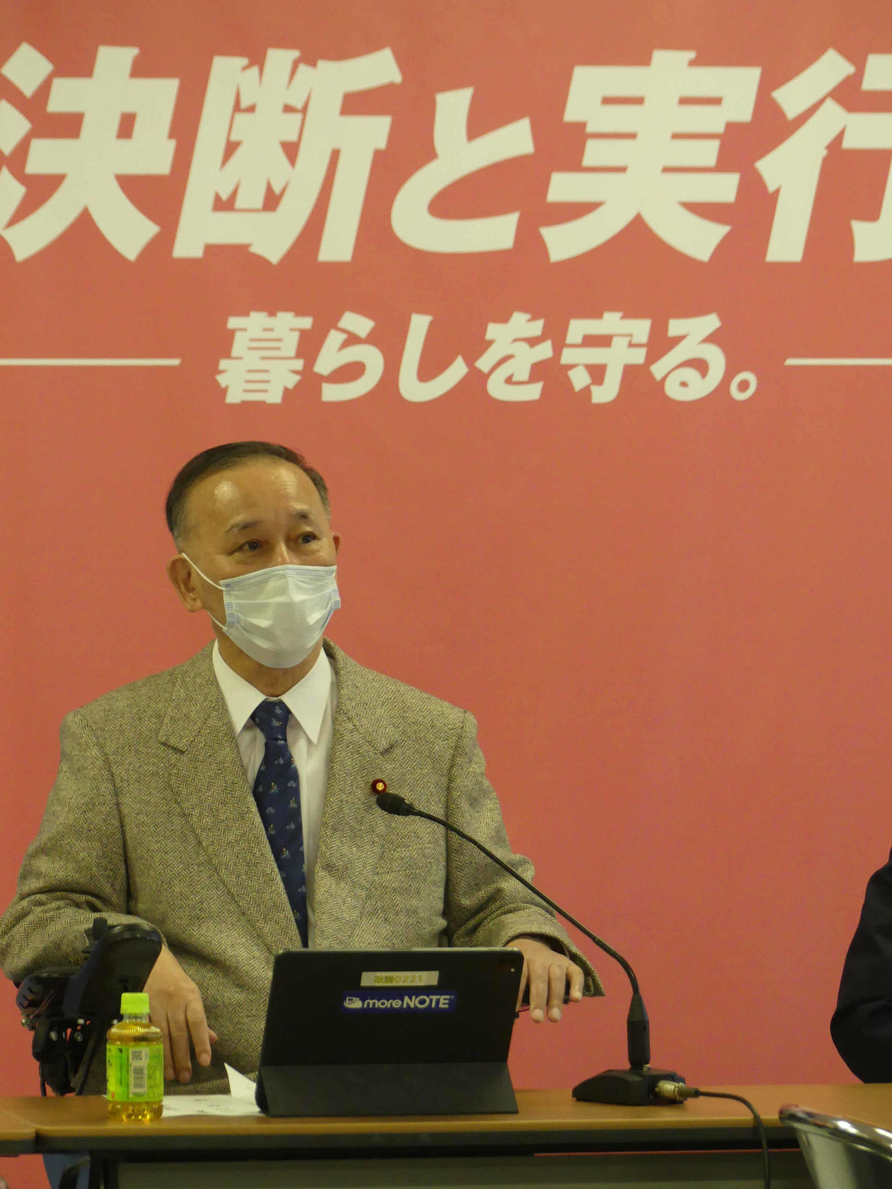 全国保護司連盟理事長として自民党の会合に出席し、あいさつする谷垣禎一・元自民党総裁（撮影・中山知子）