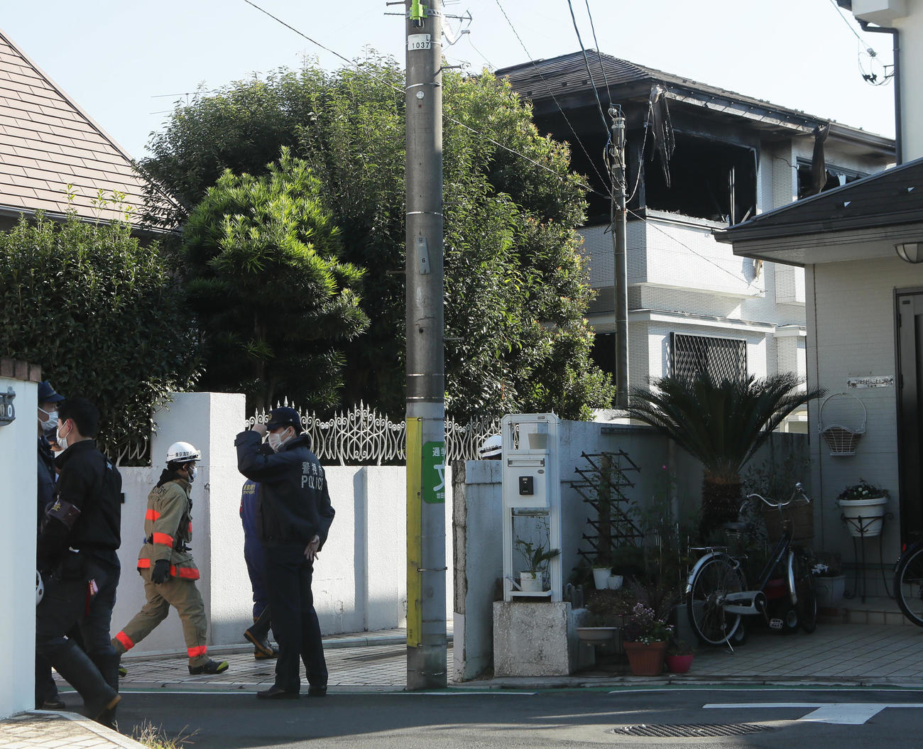火災があった世田谷区成城の村田さんの住宅（撮影・足立雅史）