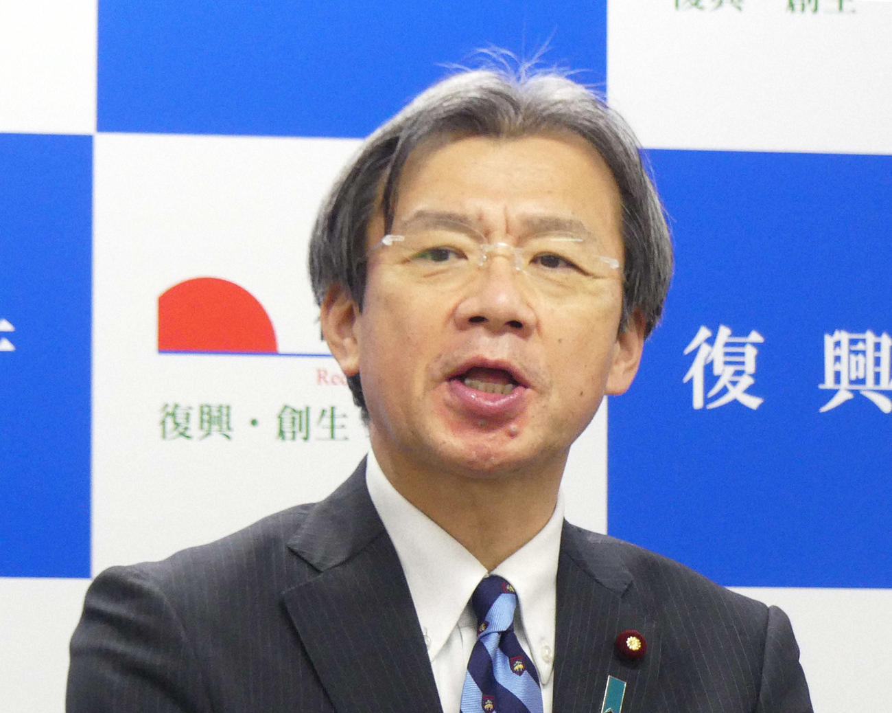 秋葉賢也復興相（2022年12月撮影）