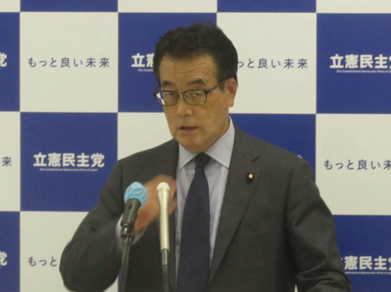 立憲民主党の岡田克也幹事長（2022年9月20日撮影）
