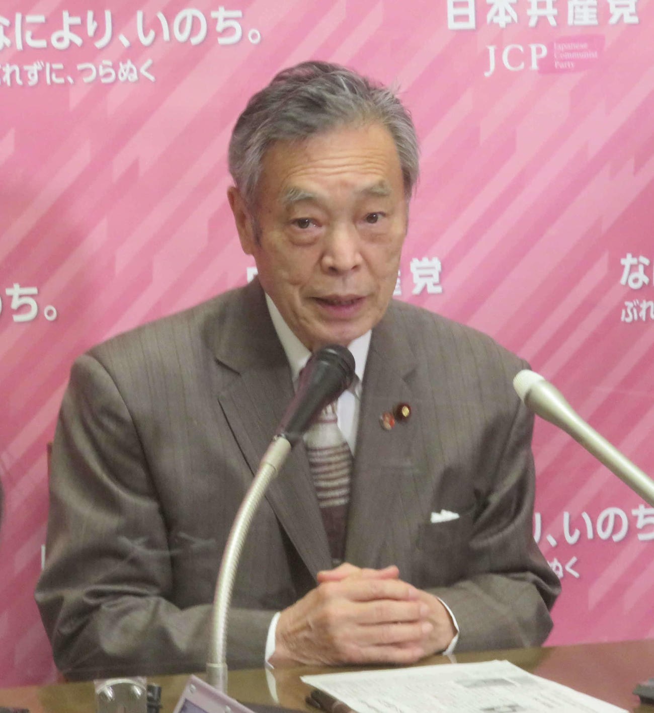 日本共産党の穀田恵二国対委員長（2022年2月15日撮影）