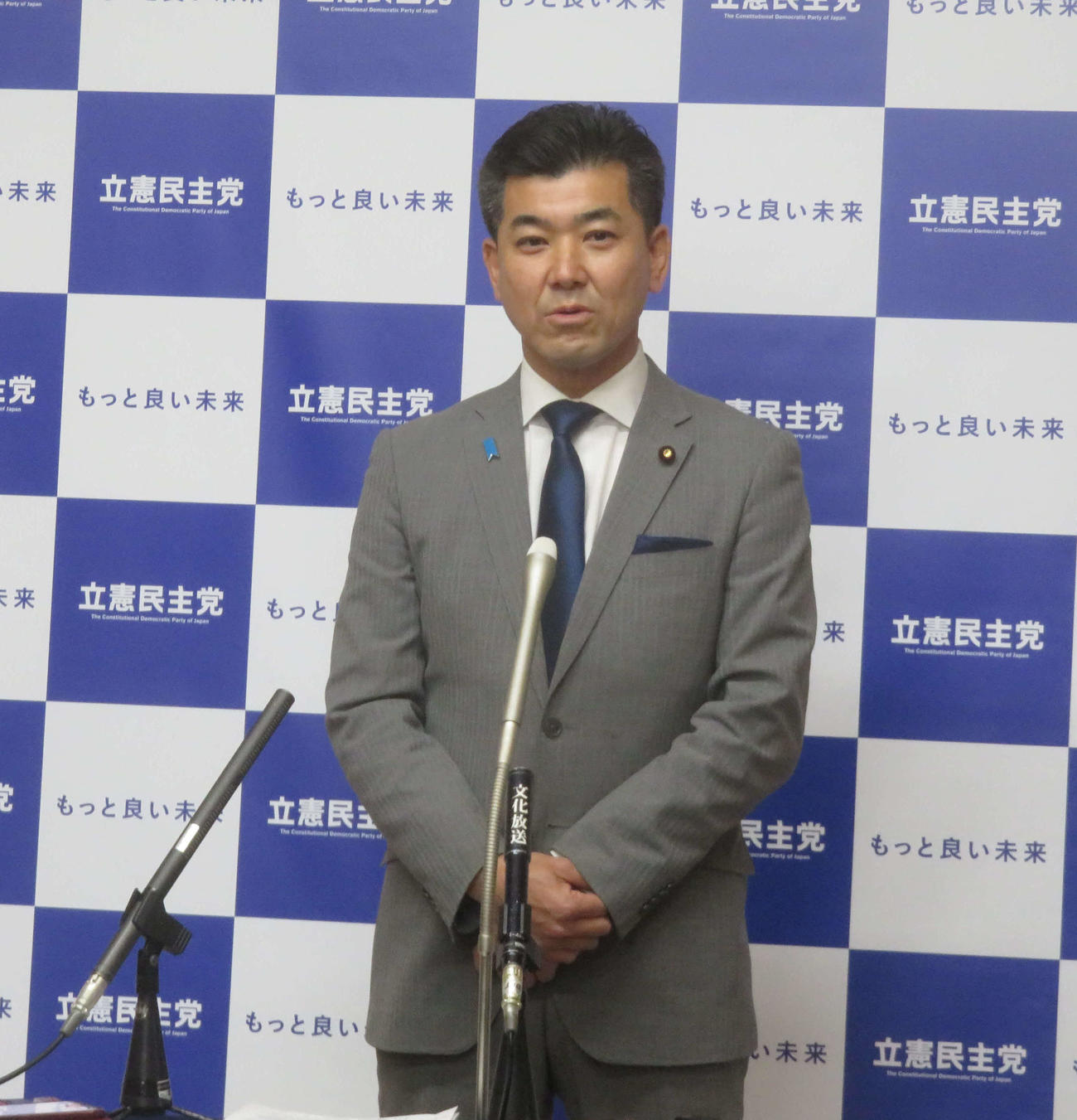 立憲民主党の泉健太代表は防衛増税を強行するなら衆院解散を岸田文雄首相に迫った（撮影・大上悟）