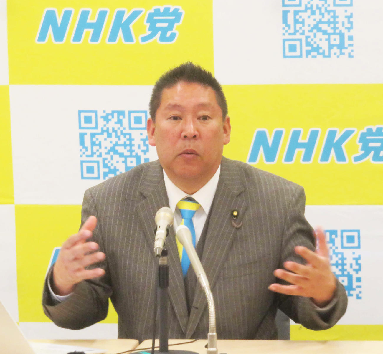 NHK党の立花孝志党首は同党のガーシー参院議員に対する懲罰の動きに苦言を呈した（撮影・大上悟）