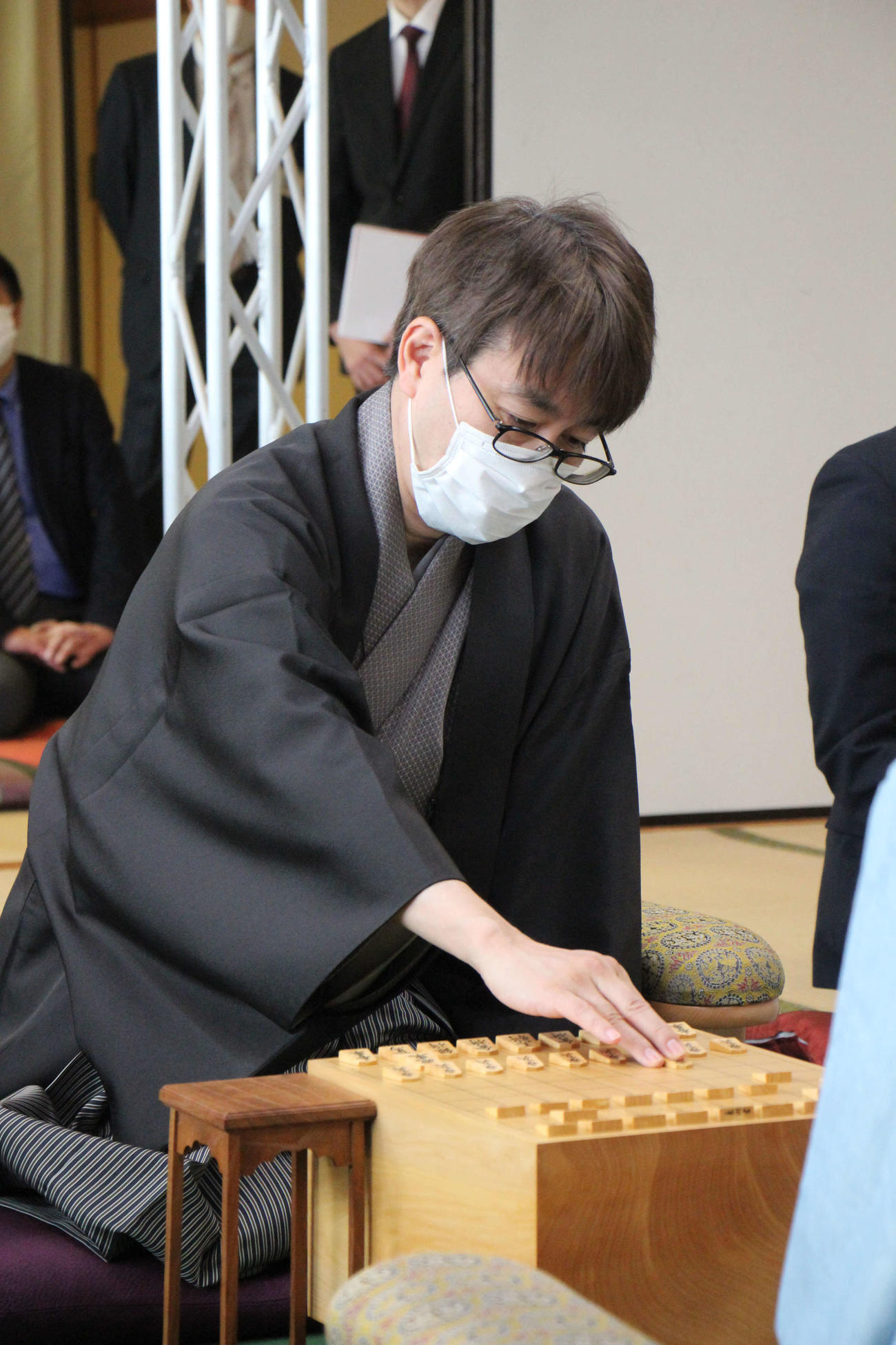 第72期ALSOK杯王将戦7番勝負第3局に臨んだ羽生善治九段（日本将棋連盟提供）