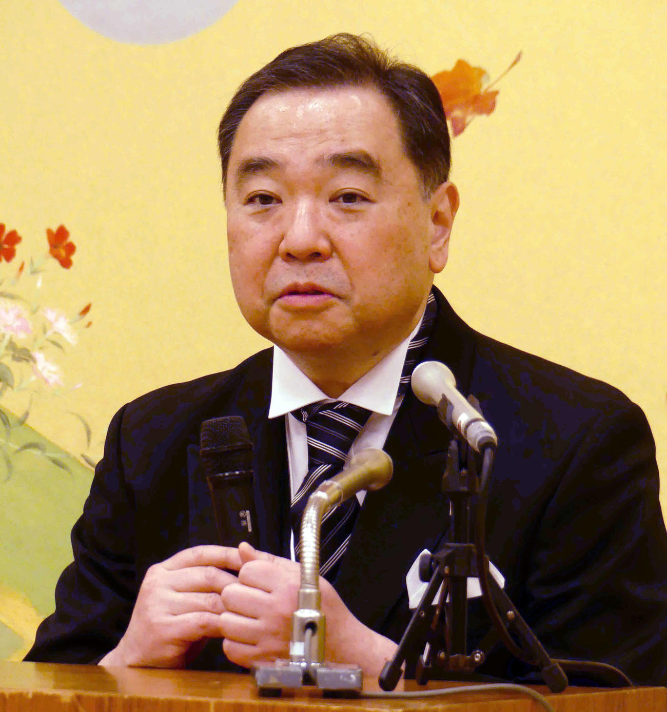 「継宗の儀」を終え、記者会見に臨む徳川宗家19代徳川家広氏（撮影・中山知子）