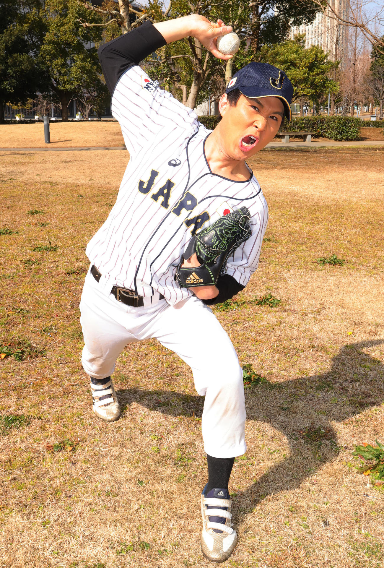 WBCに向け気合が入る宇田川超優希（膝小僧お仕置きストしんぺー）（撮影・野上伸悟）
