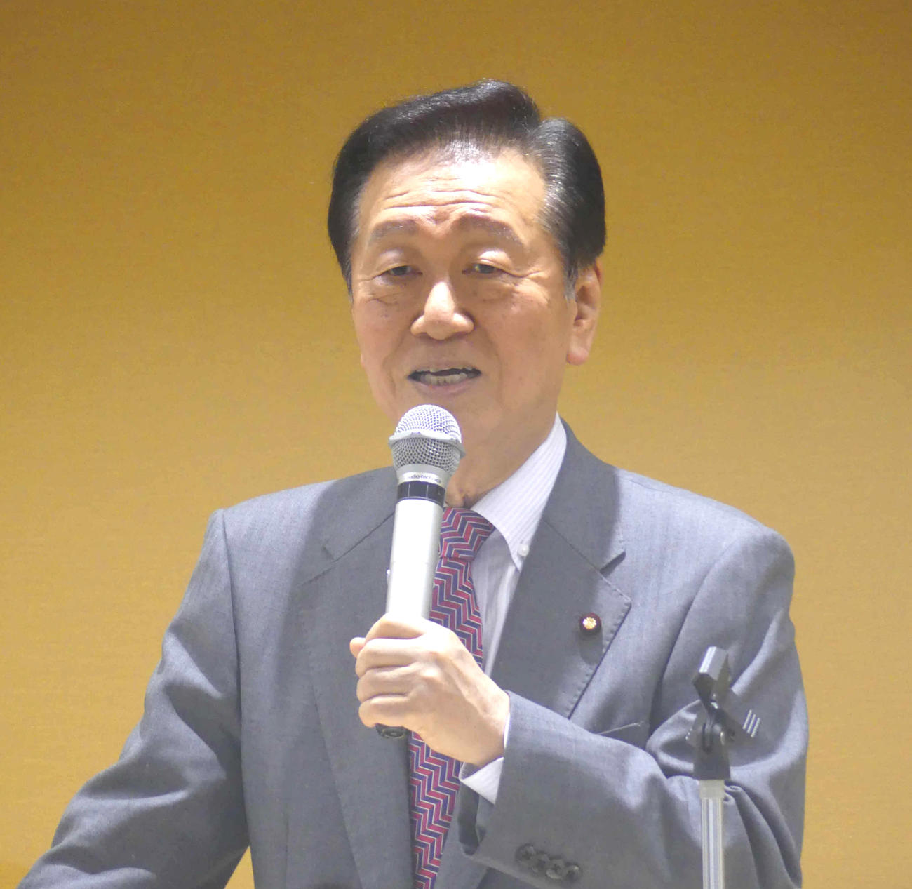 小沢一郎政治塾で講演する立憲民主党の小沢一郎衆院議員（撮影・中山知子）