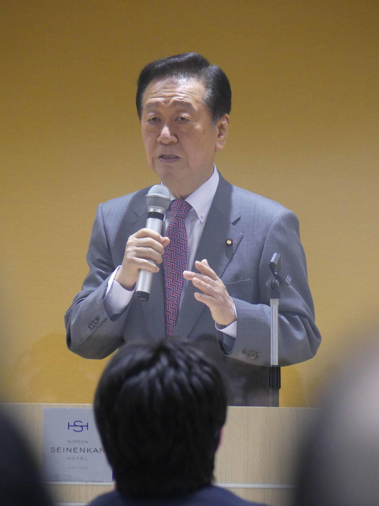 小沢一郎政治塾で講演する立憲民主党の小沢一郎衆院議員（撮影・中山知子）