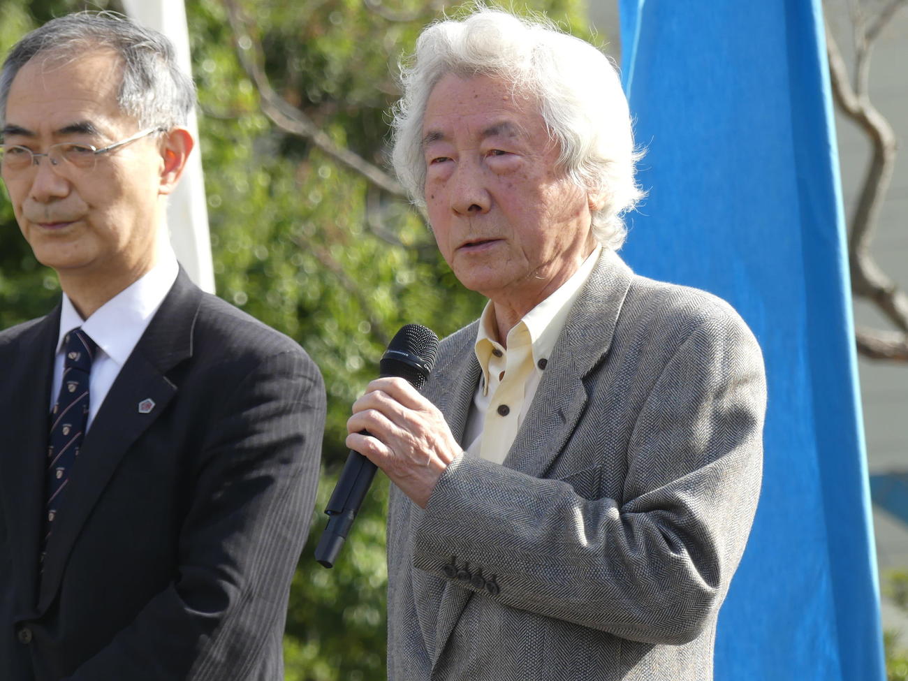 「311未来へのつどいピースオンアース」であいさつする小泉純一郎元首相（撮影・中山知子）