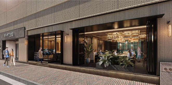 コートヤード・マリオット銀座東武ホテルの正面部分（イメージ図）