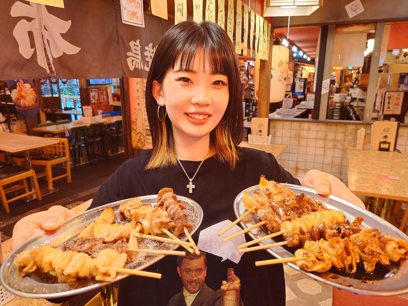 スナク首相が食べて「おいしい」を連発した焼き鳥盛り合わせ（撮影・寺沢卓）