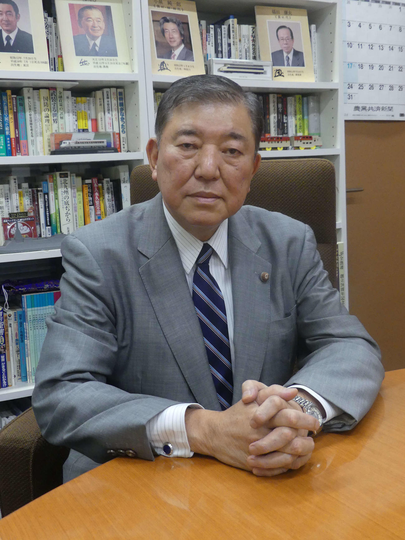 安倍晋三元首相との思い出などを語った自民党の石破茂元幹事長（撮影・中山知子）