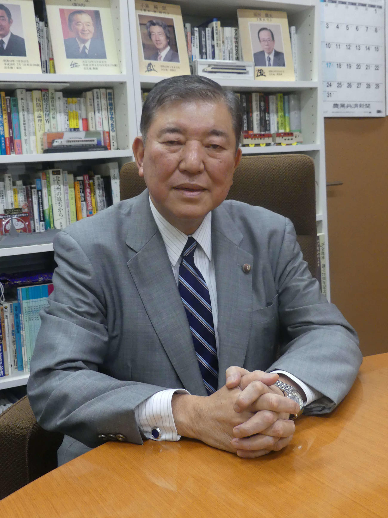 安倍晋三元首相との思い出などを語った自民党の石破茂元幹事長（撮影・中山知子）