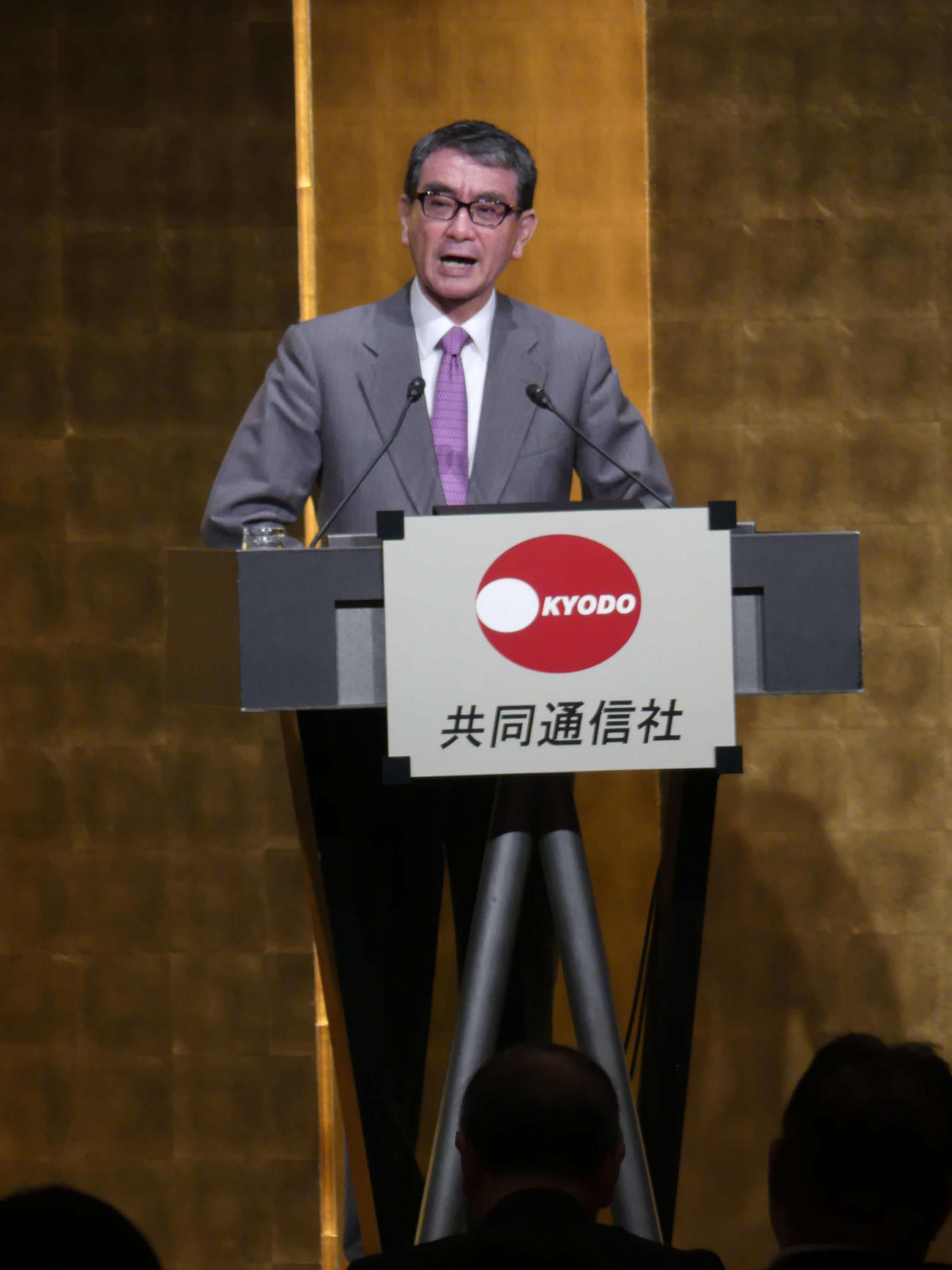 都内で講演する河野太郎デジタル担当相（撮影・中山知子）