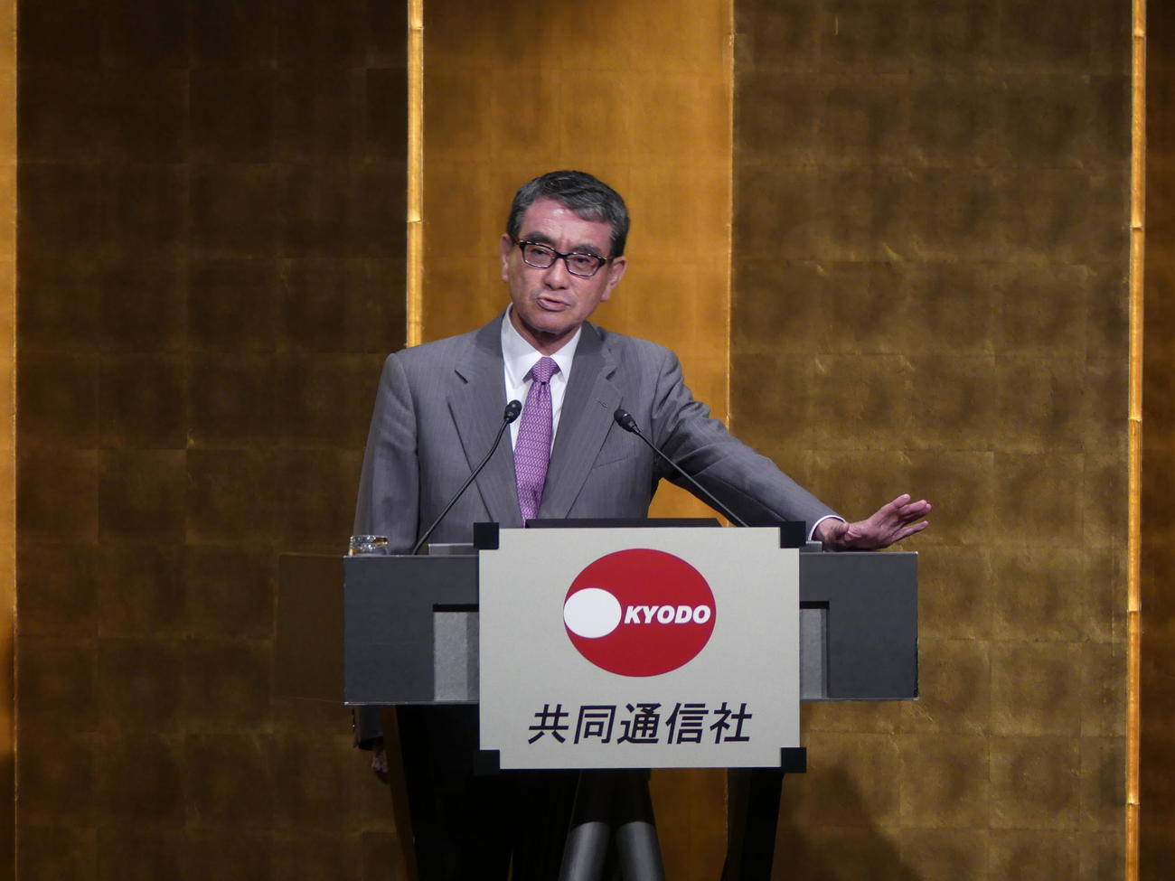 都内で講演する河野太郎デジタル担当相（撮影・中山知子）