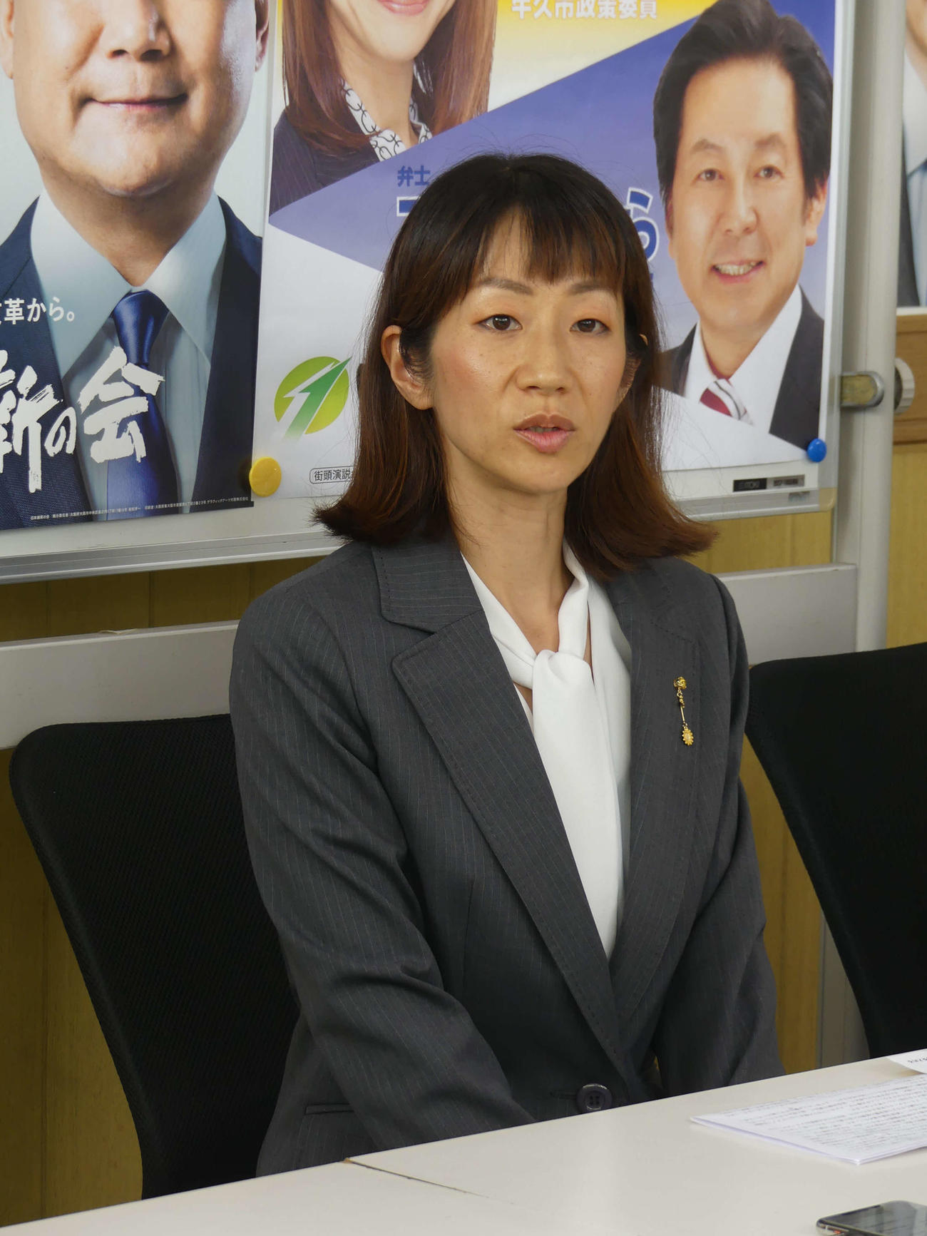 9月の茨城県牛久市長選に、日本維新の会から立候補することを表明する坂野美紗子氏（撮影・中山知子）