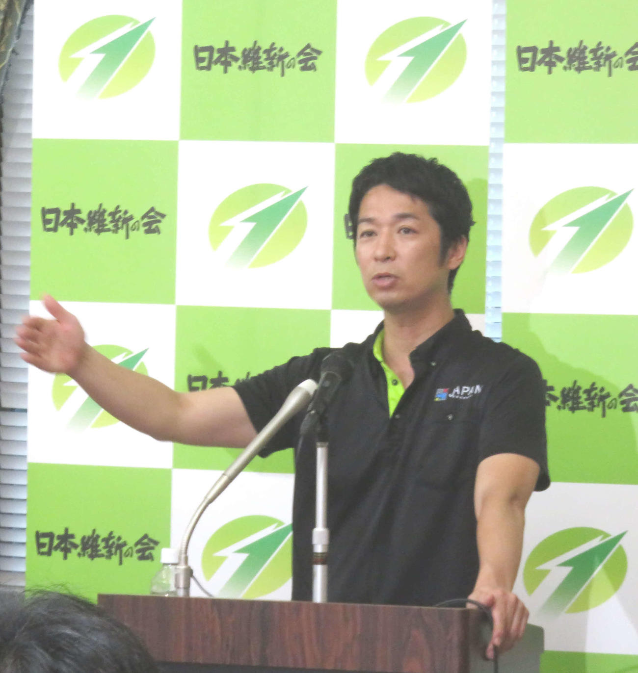 日本維新の会の藤田文武幹事長は共産党の小池晃書記局長から抗議文で馬場伸幸代表の発言撤回を求められたが拒否した（撮影・大上悟）