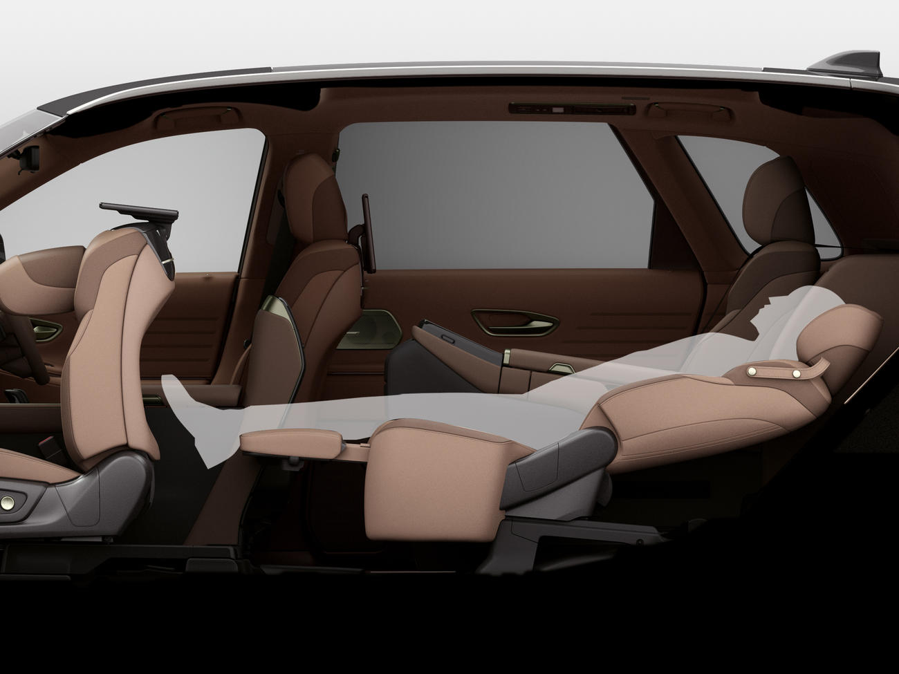 ＳＵＶモデルの新しいセンチュリーの車内。リクライニングのイメージ（トヨタ公式サイトから）