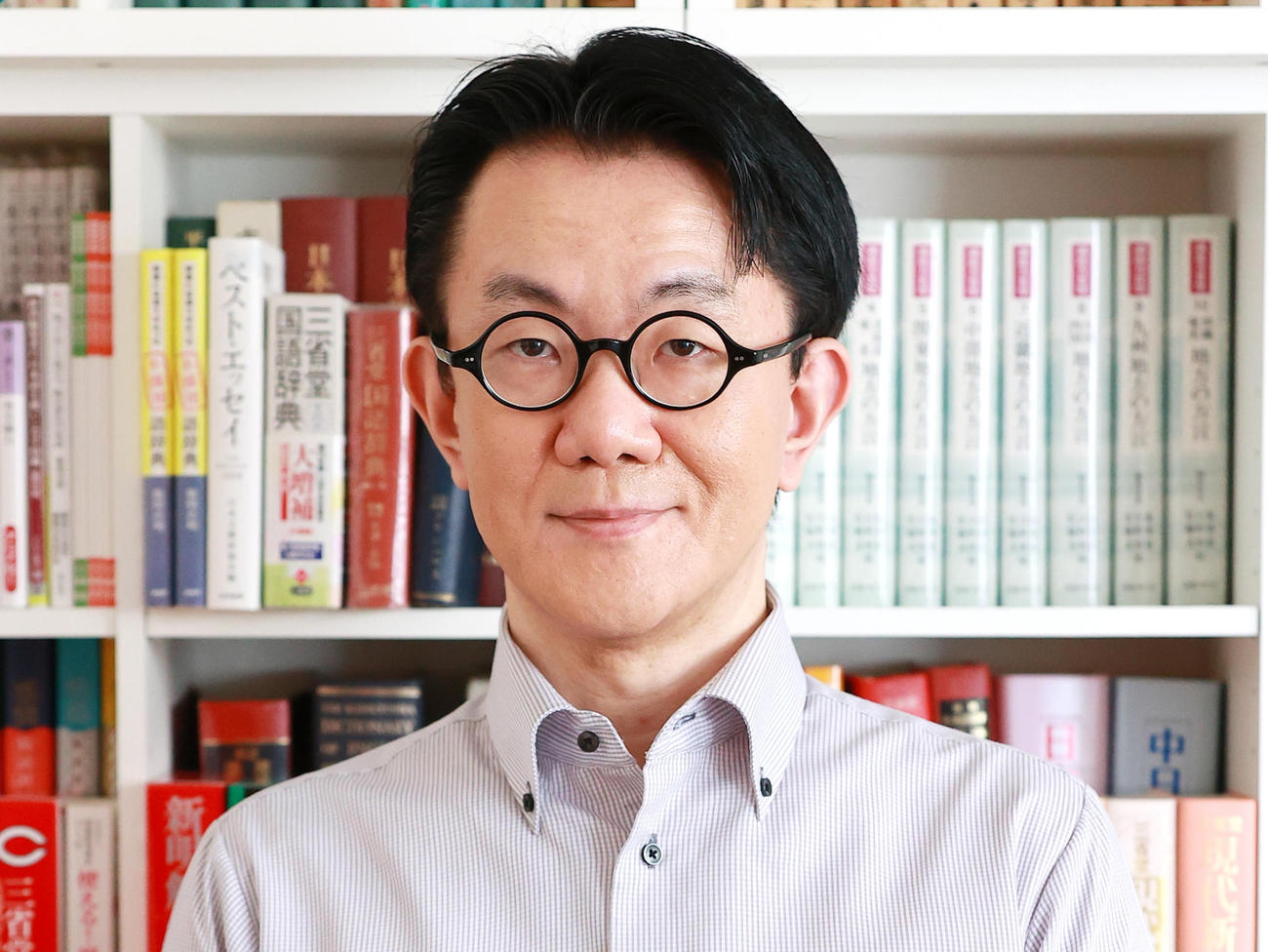 国語辞典編纂（へんさん）者の飯間浩明氏（2021年4月撮影）