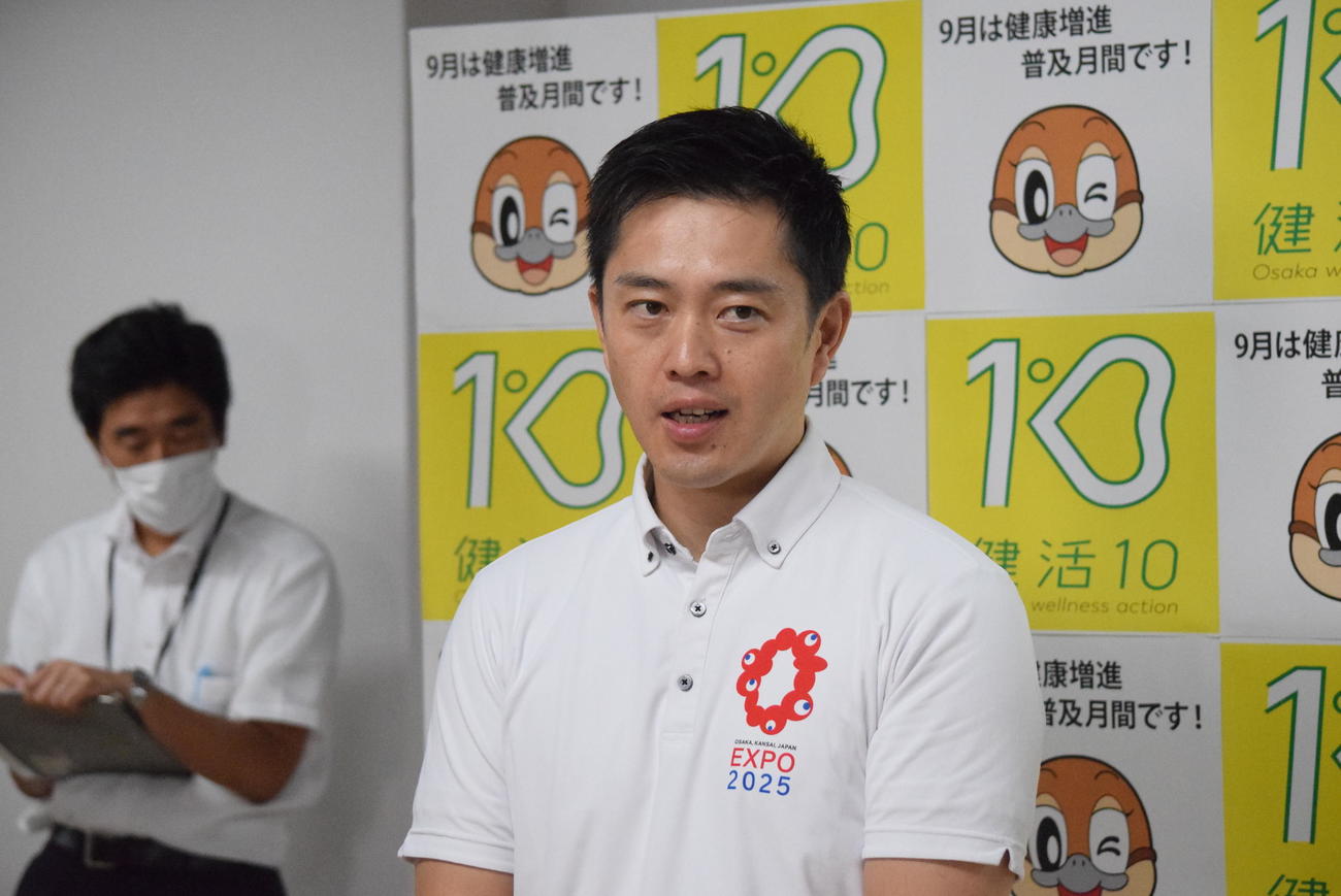 阪神優勝を振り返る吉村洋文大阪府知事（撮影・阪口孝志）