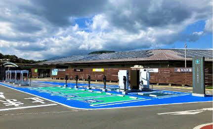 軽井沢・プリンスショッピングプラザに増設された電気自動車（EV）の充電設備