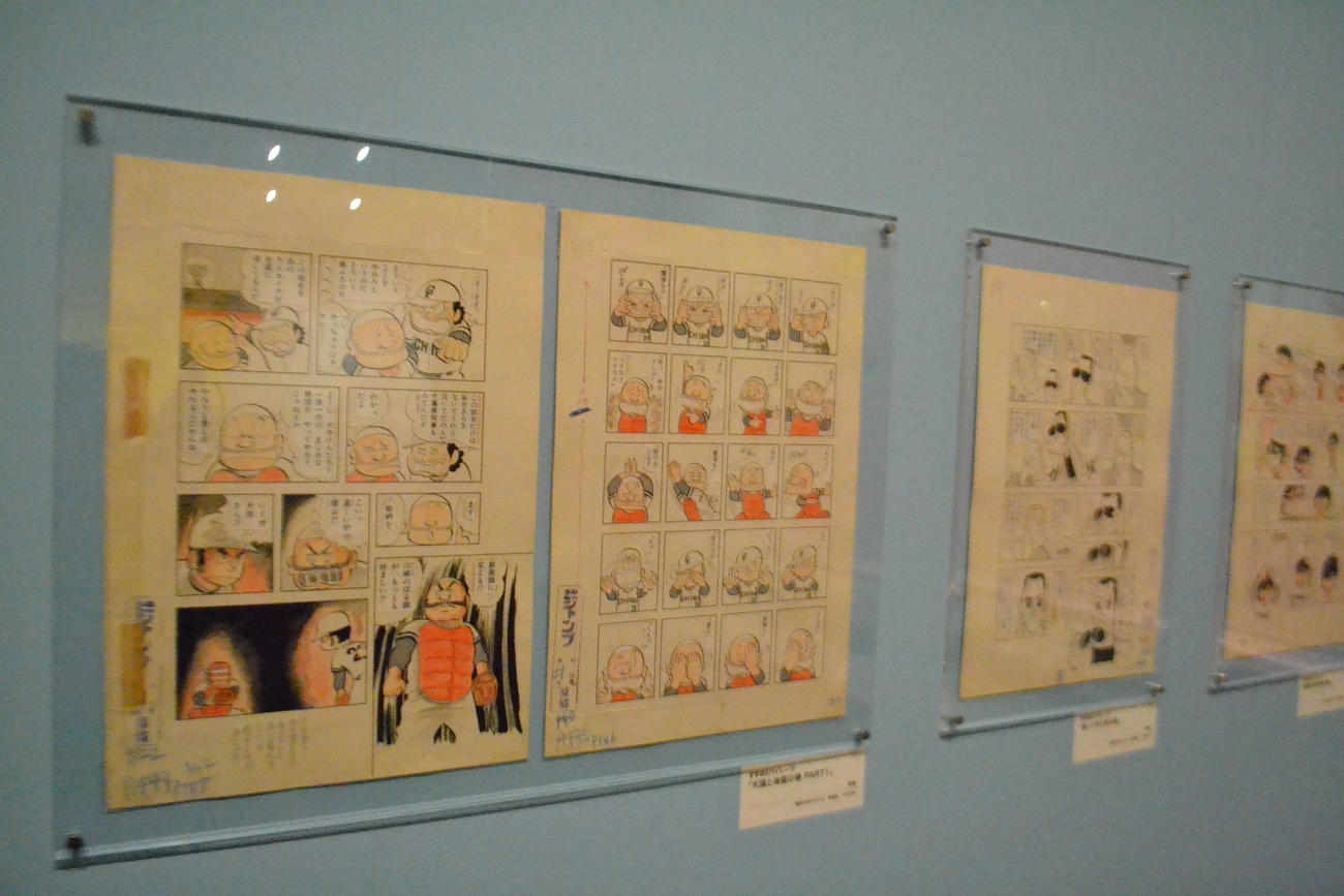 代表作の漫画の原画が主として展示されている「江口寿史展　ノット・コンプリーテッド」