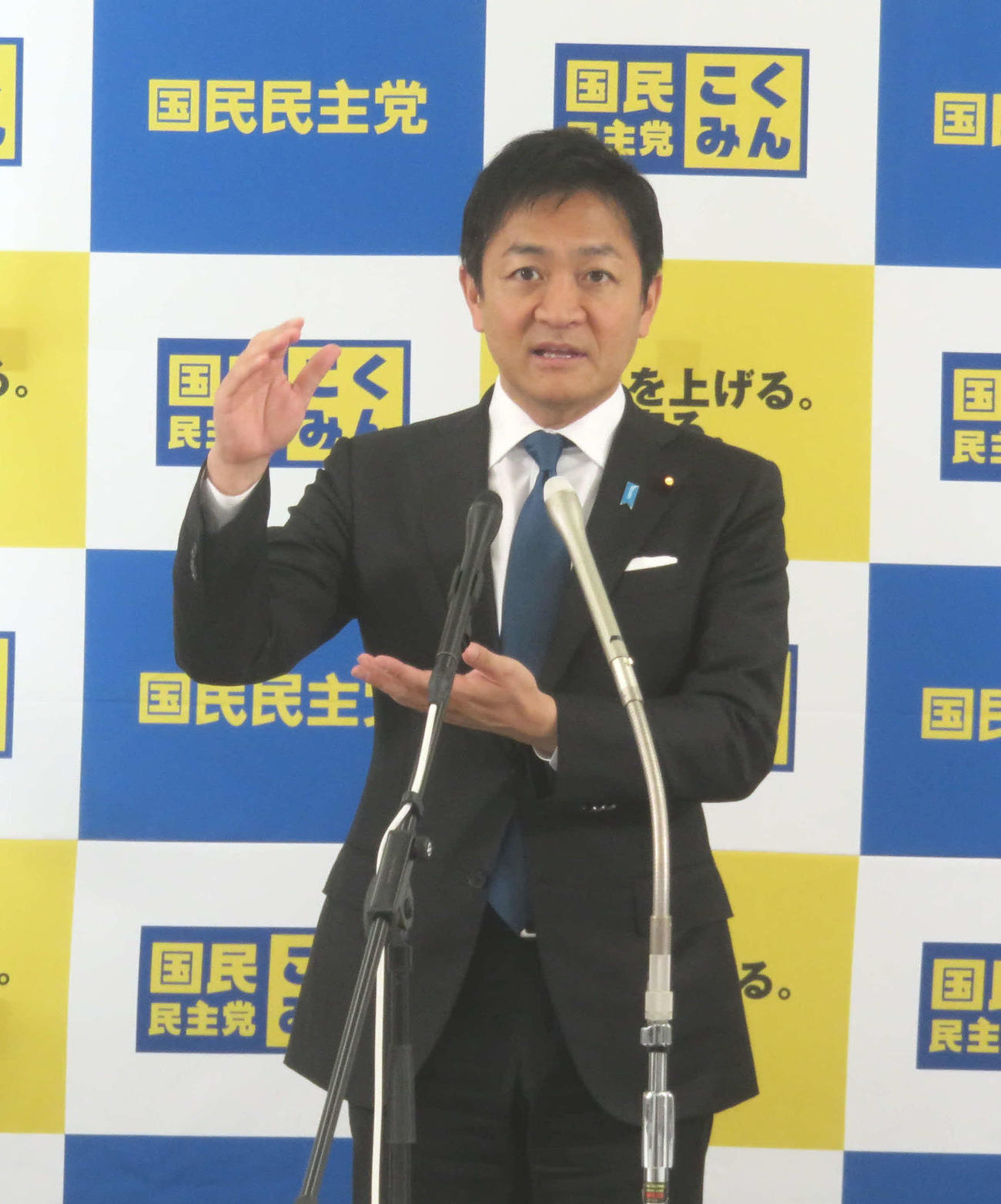 鈴木宗男氏のロシア訪問について指摘する国民民主党の玉木雄一郎代表（撮影・大上悟）