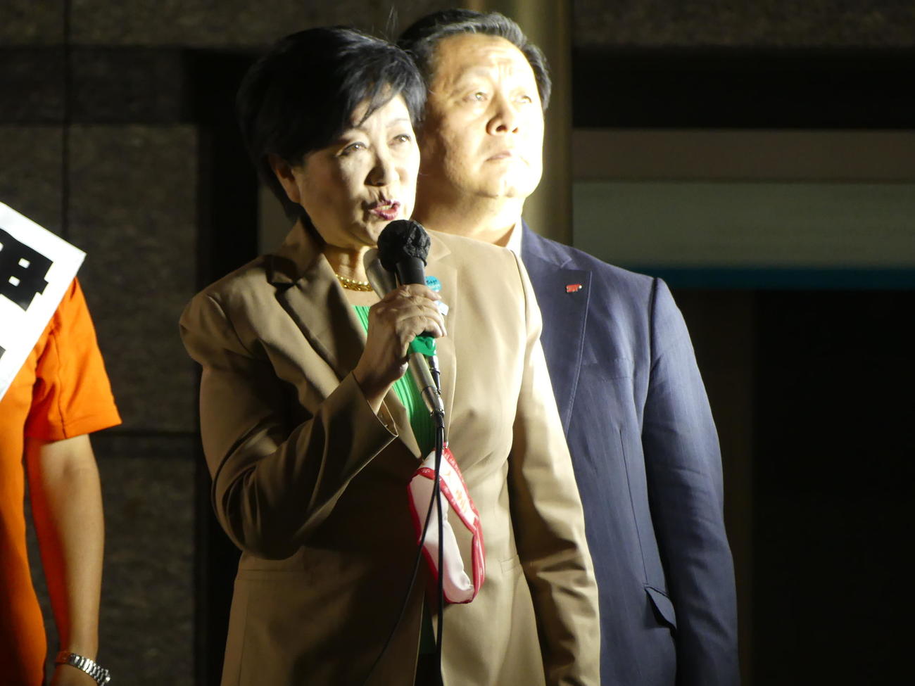 東京都議補選立川市選挙区に出馬した都民ファーストの会候補の応援に入った小池百合子都知事（撮影・中山知子）