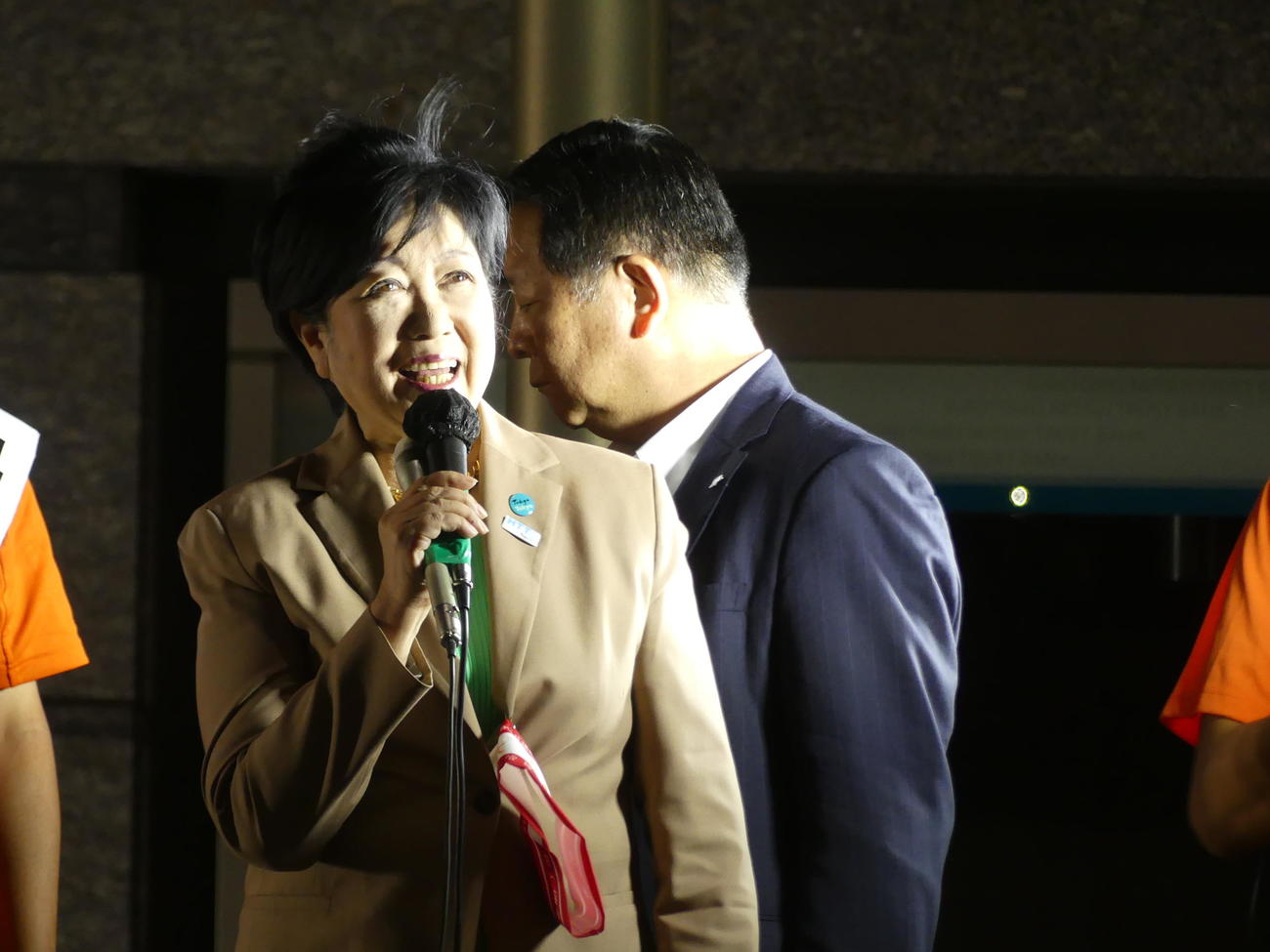 東京都議補選立川市選挙区に出馬した都民ファーストの会候補の応援に入った小池百合子都知事（撮影・中山知子）