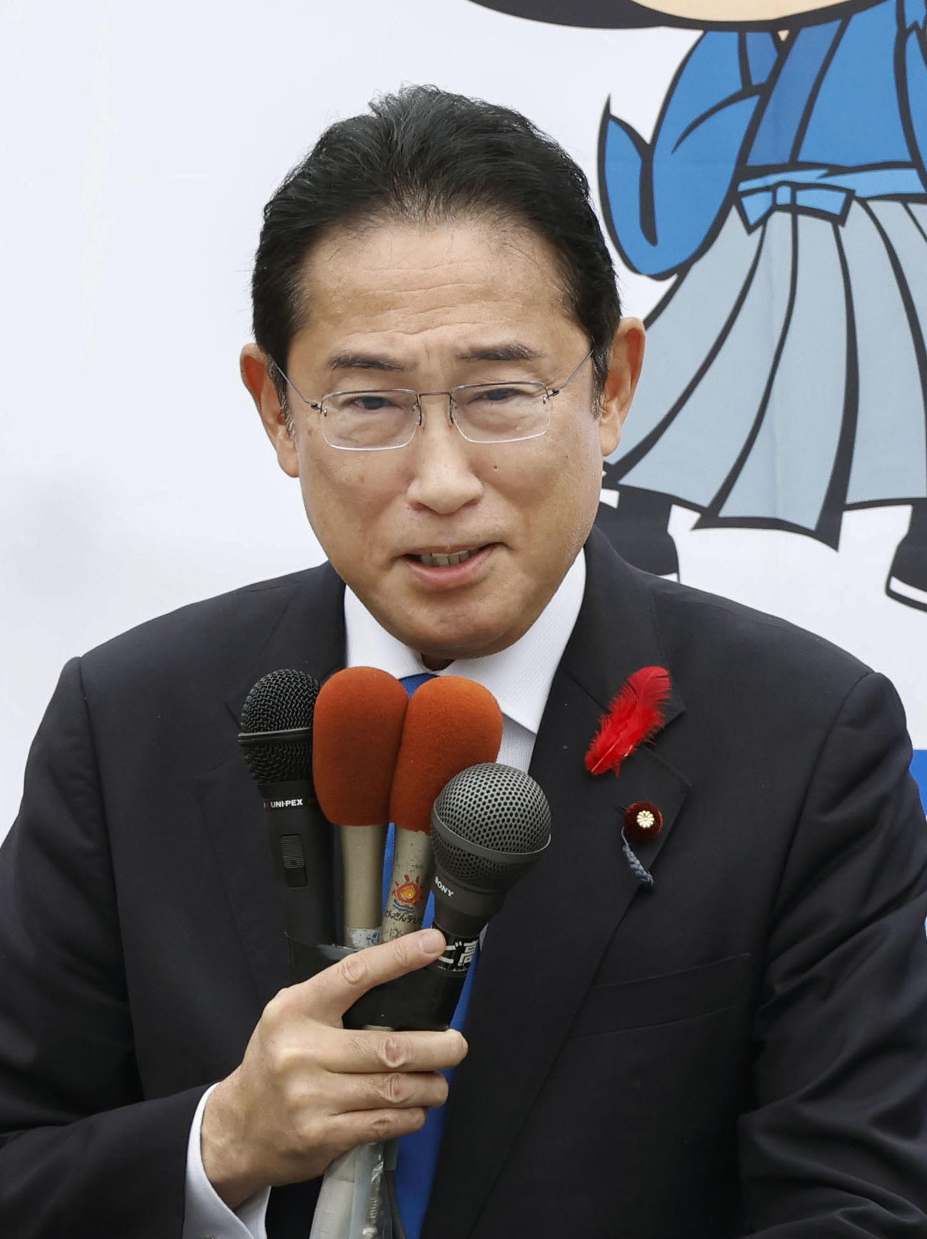 高知市で街頭演説する自民党総裁の岸田首相（共同）