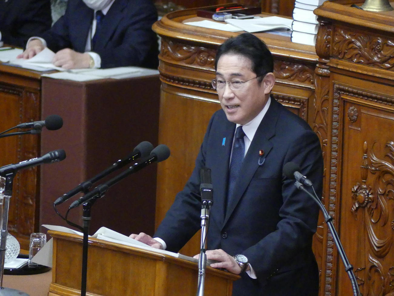 所信表明演説を行う岸田文雄首相（撮影・中山知子）
