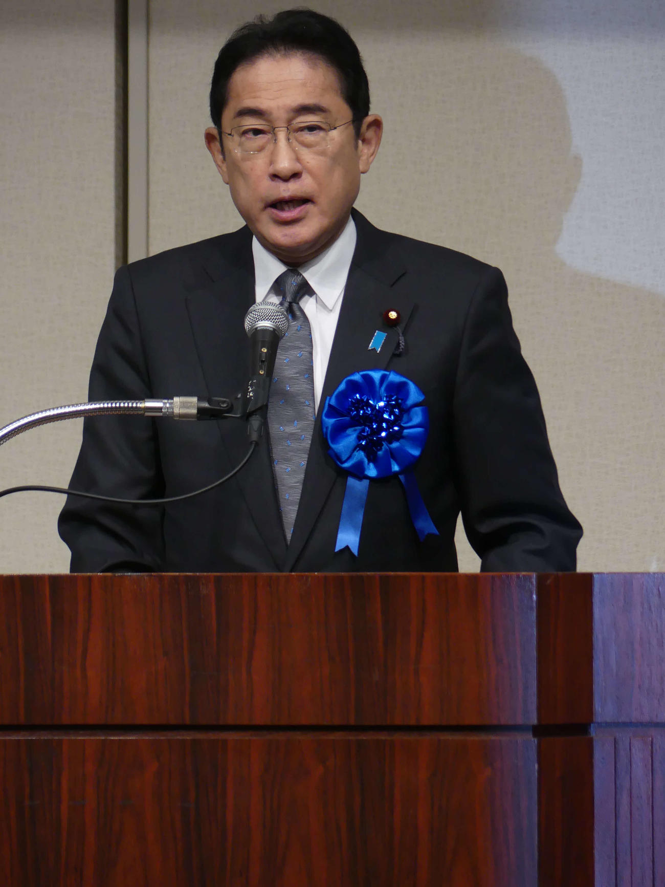 北朝鮮による拉致被害者の帰国を求める国民大集会であいさつする岸田文雄首相（撮影・中山知子）