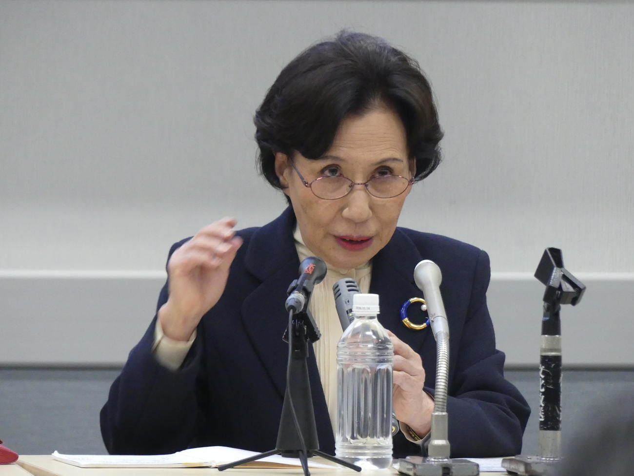 「政治とカネ」の問題や政治改革への持論を訴える田中真紀子元外相（撮影・中山知子）