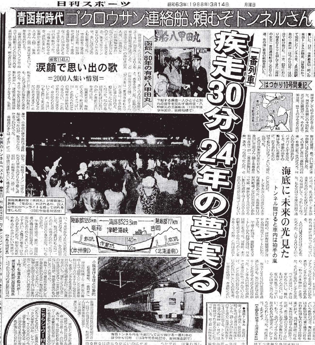 88年　青函トンネルが開通