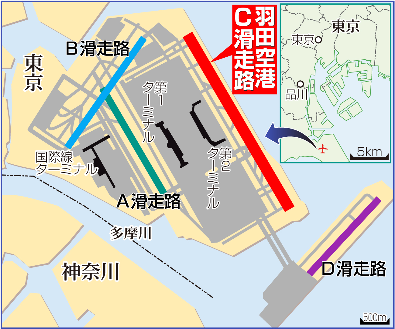 【イラスト】羽田空港の地図