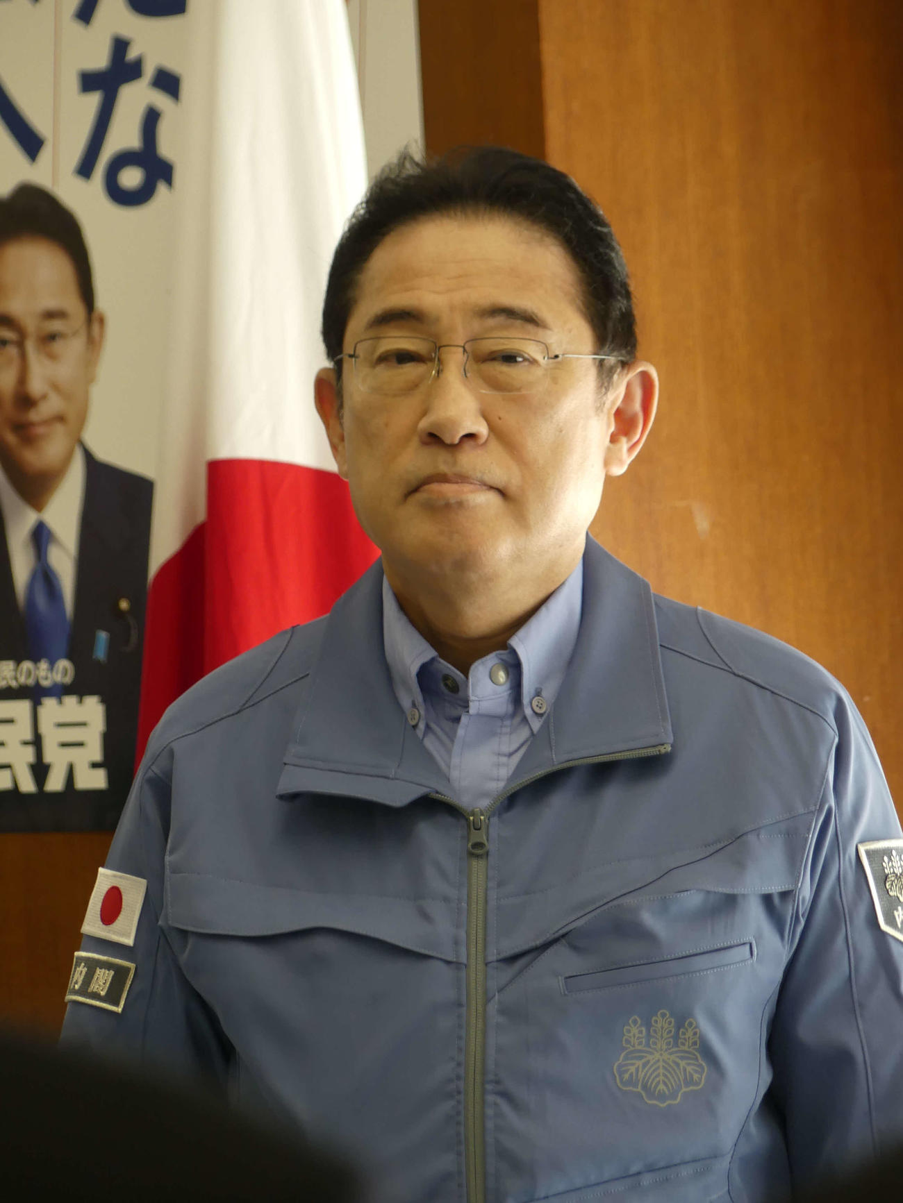 防災服姿で自民党仕事始めに出席する岸田文雄首相（撮影・中山知子）