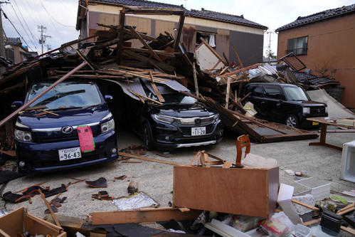 能登半島地震により甚大な被害を受けた石川県輪島市では多くの家が損壊していた（撮影・横山健太）
