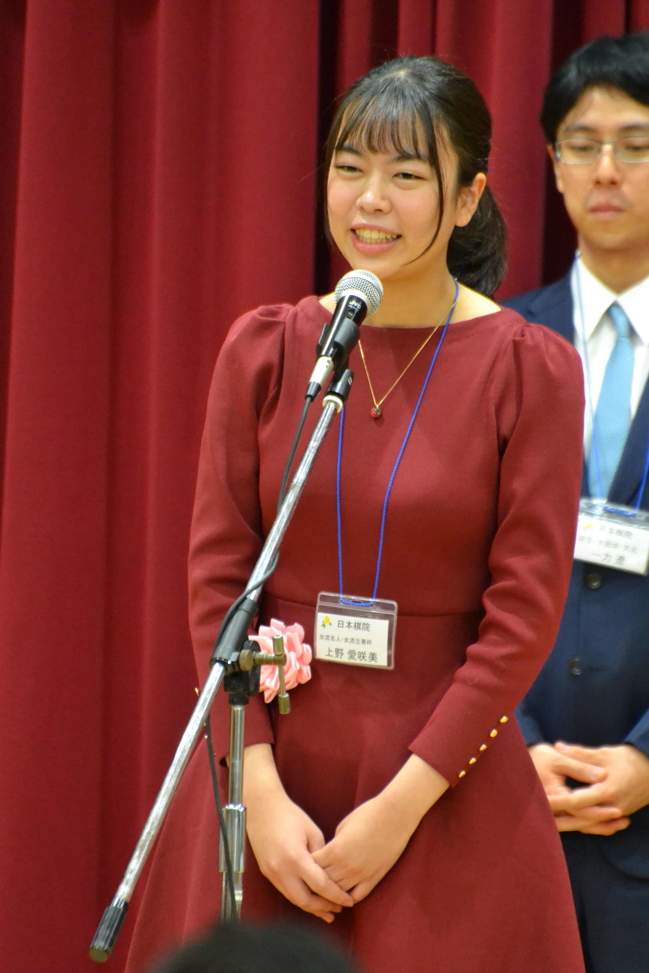 上野愛咲美女流名人（2024年1月5日撮影）