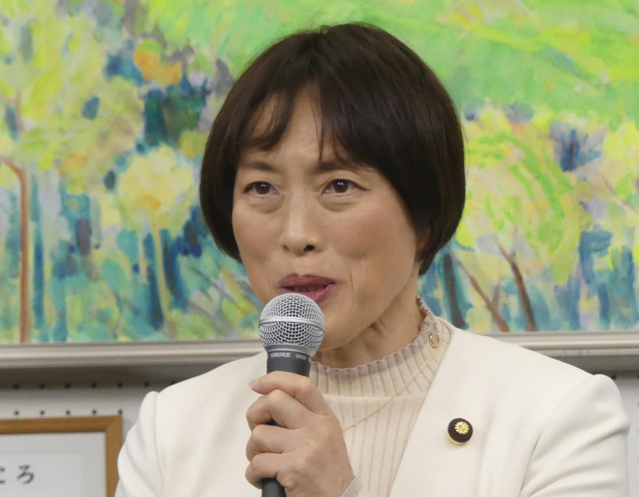 共産党の田村智子委員長（2024年1月18日撮影）