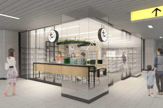 都営新宿線市ケ谷駅構内で5月15日に開業する沿線セレクトショップ「とえいろ」の完成予想図