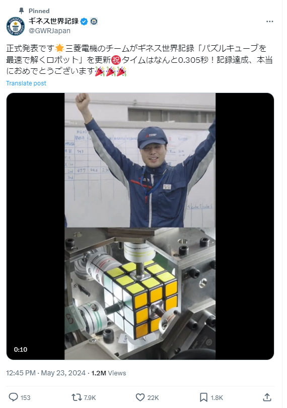 ギネス世界記録の公式Xから