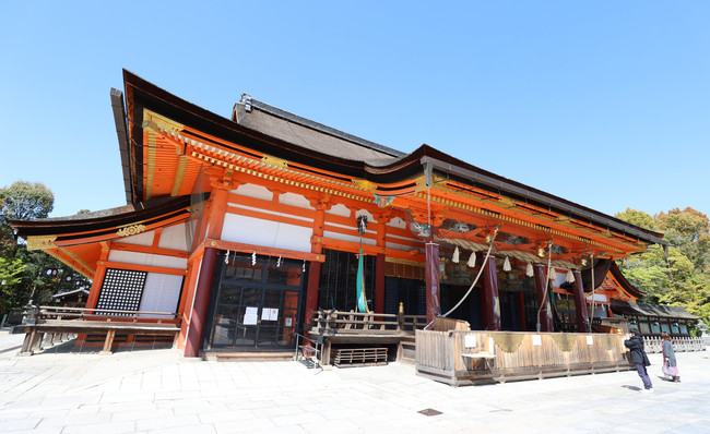 八坂神社の本殿（2020年4月14日撮影）